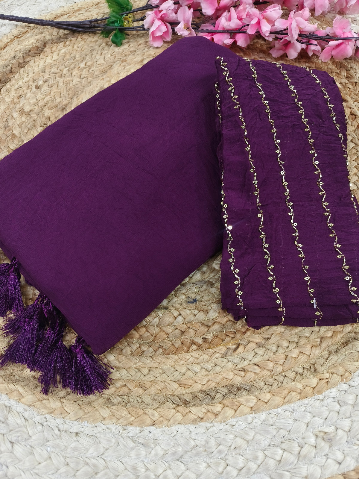 Purple Elegant designer saree