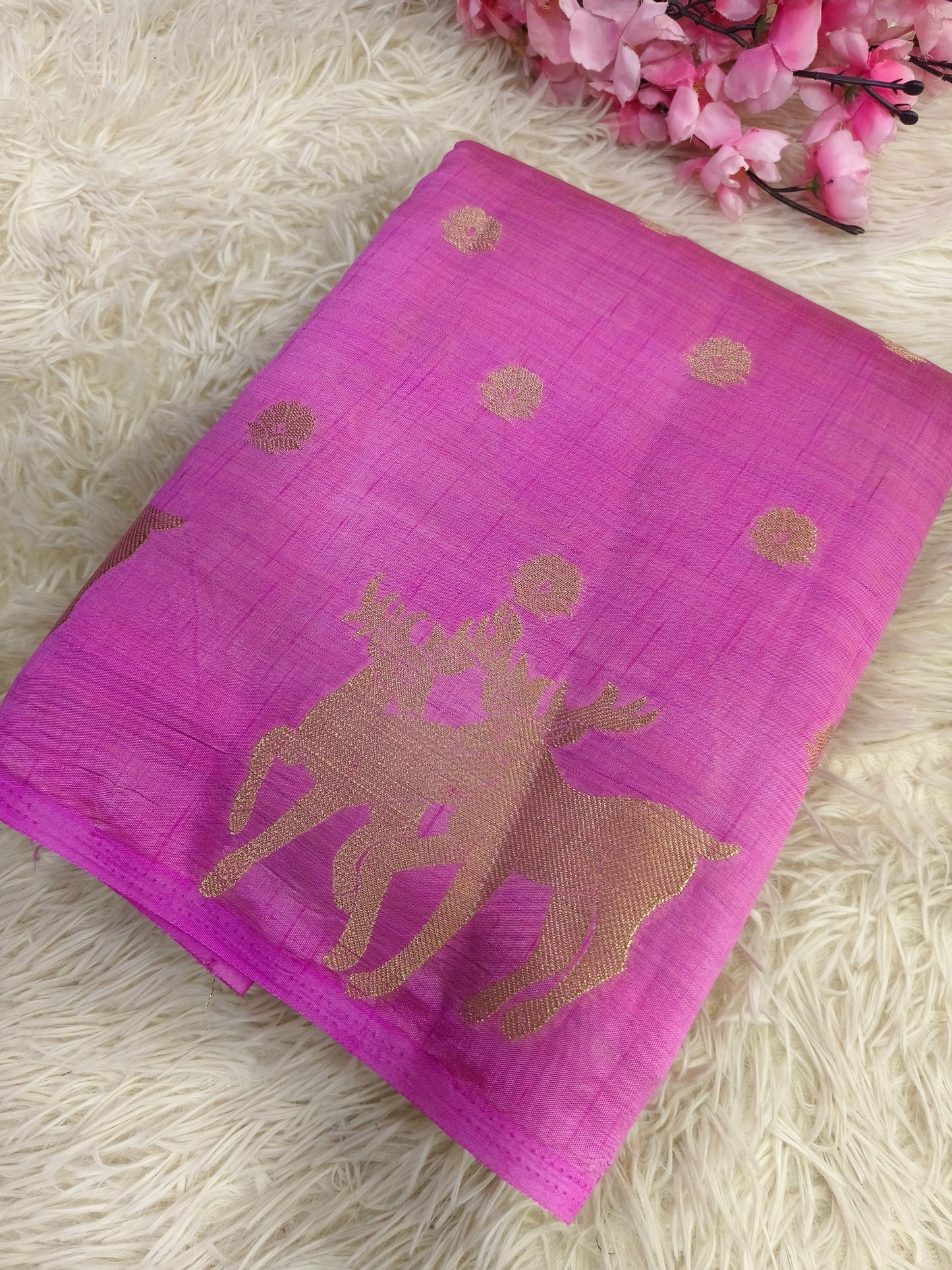 Light Pink semi Tusser silk saree