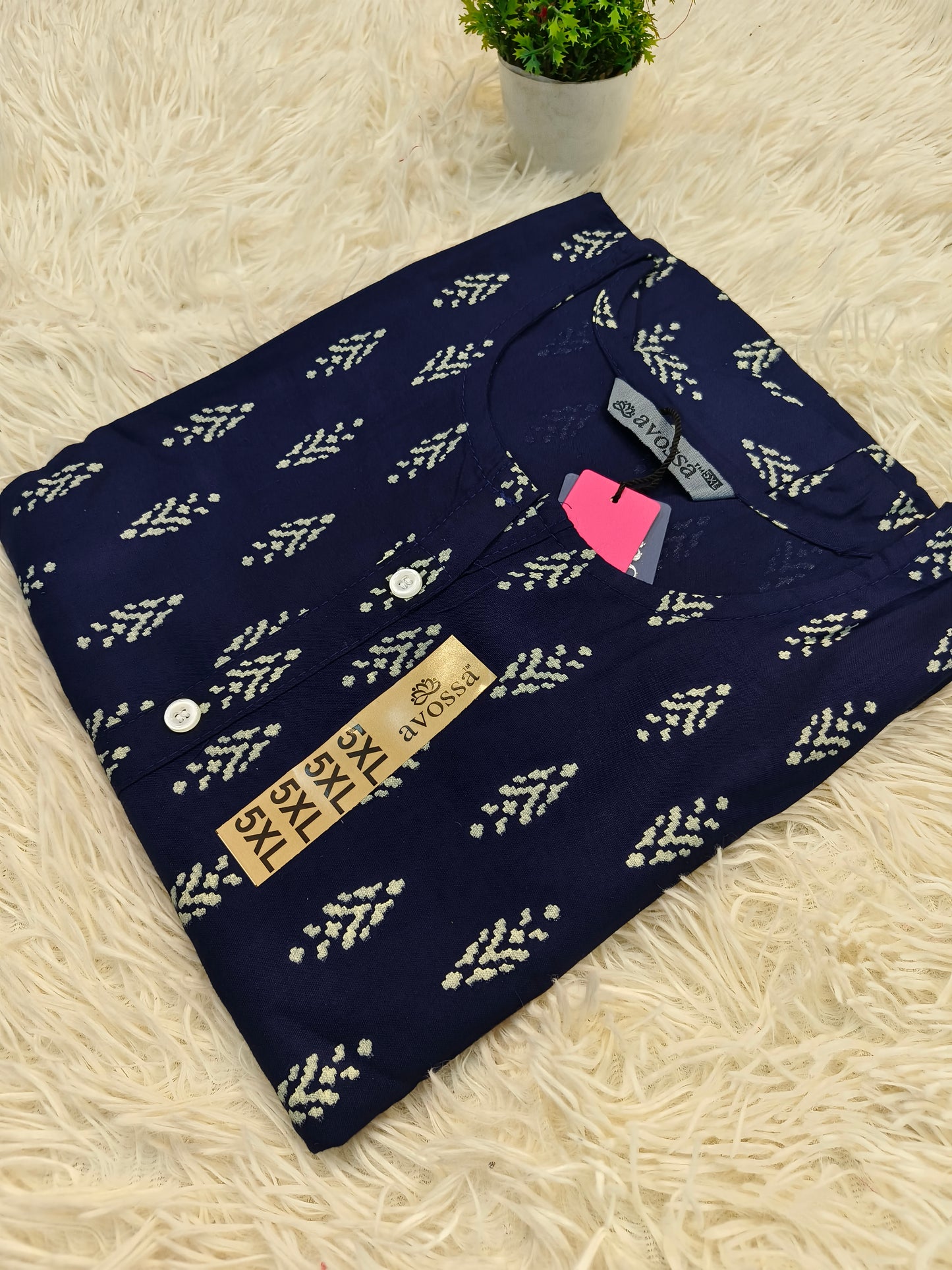 Blue Rayon straight kurta