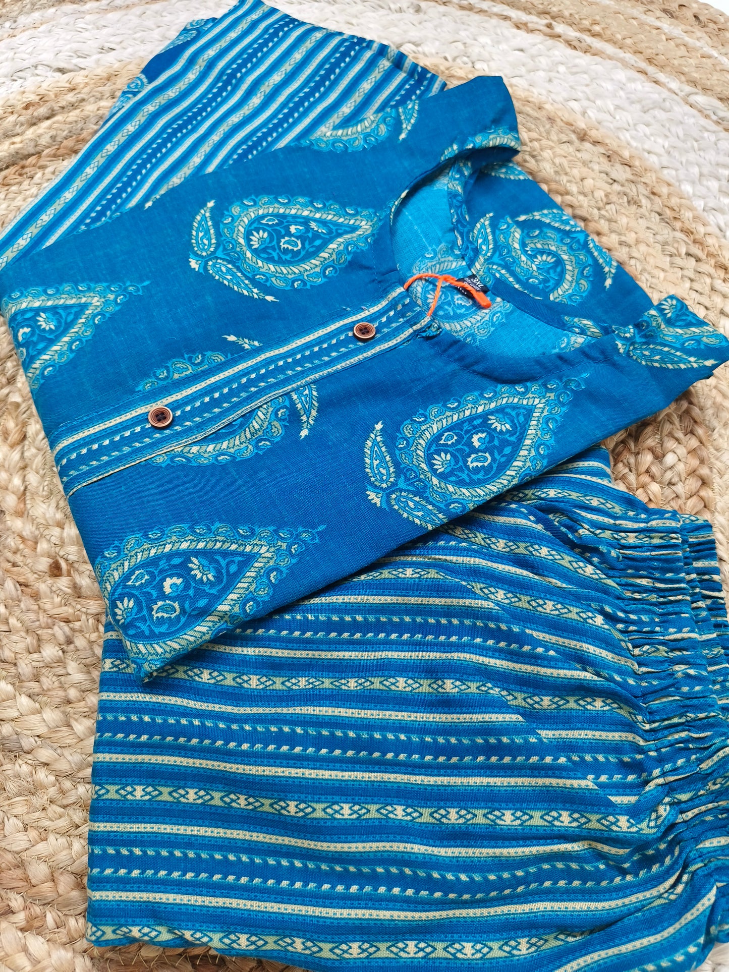 Blue Cotton sets with duppatta