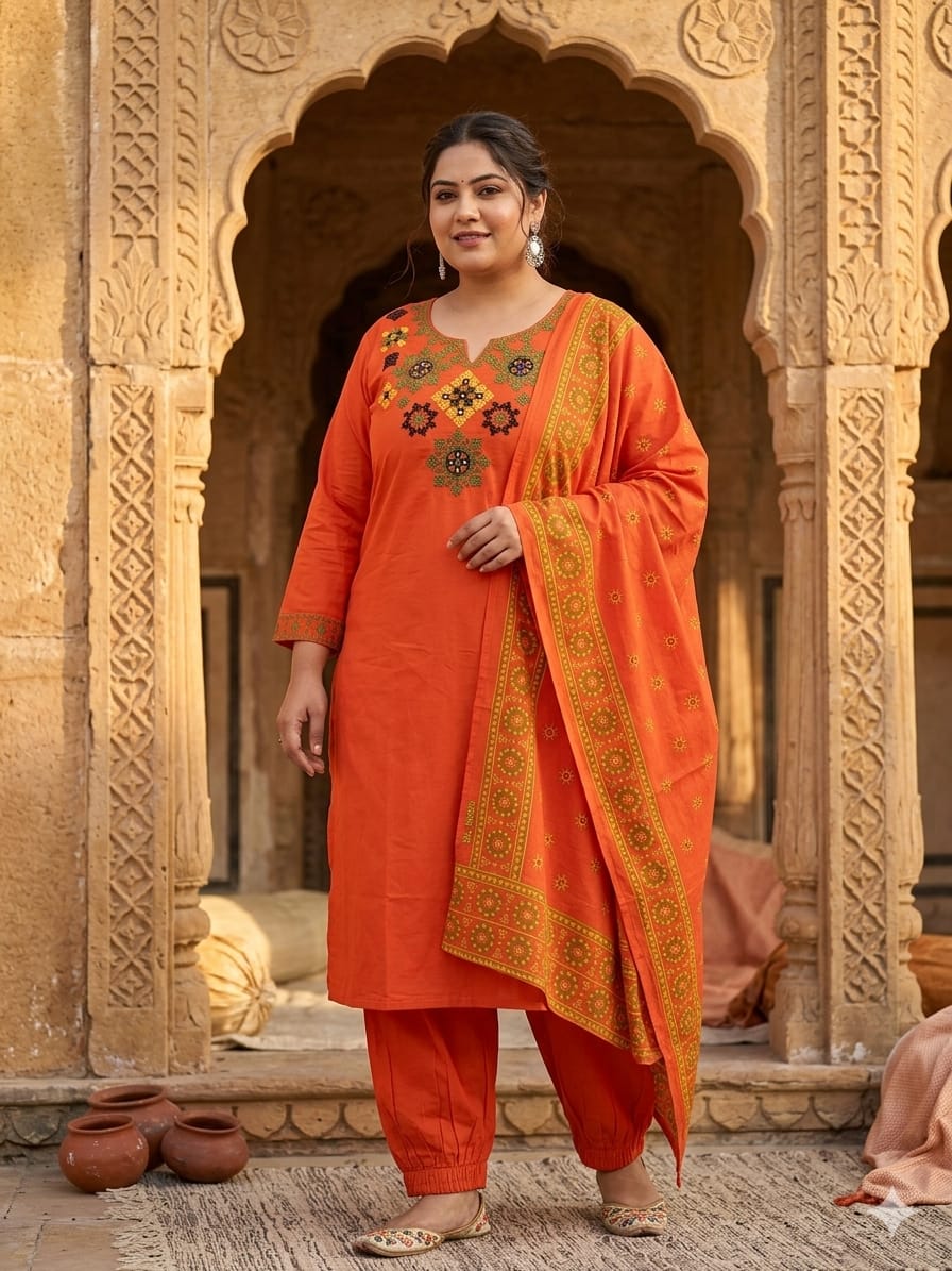 Rustic Orange pure cotton suits