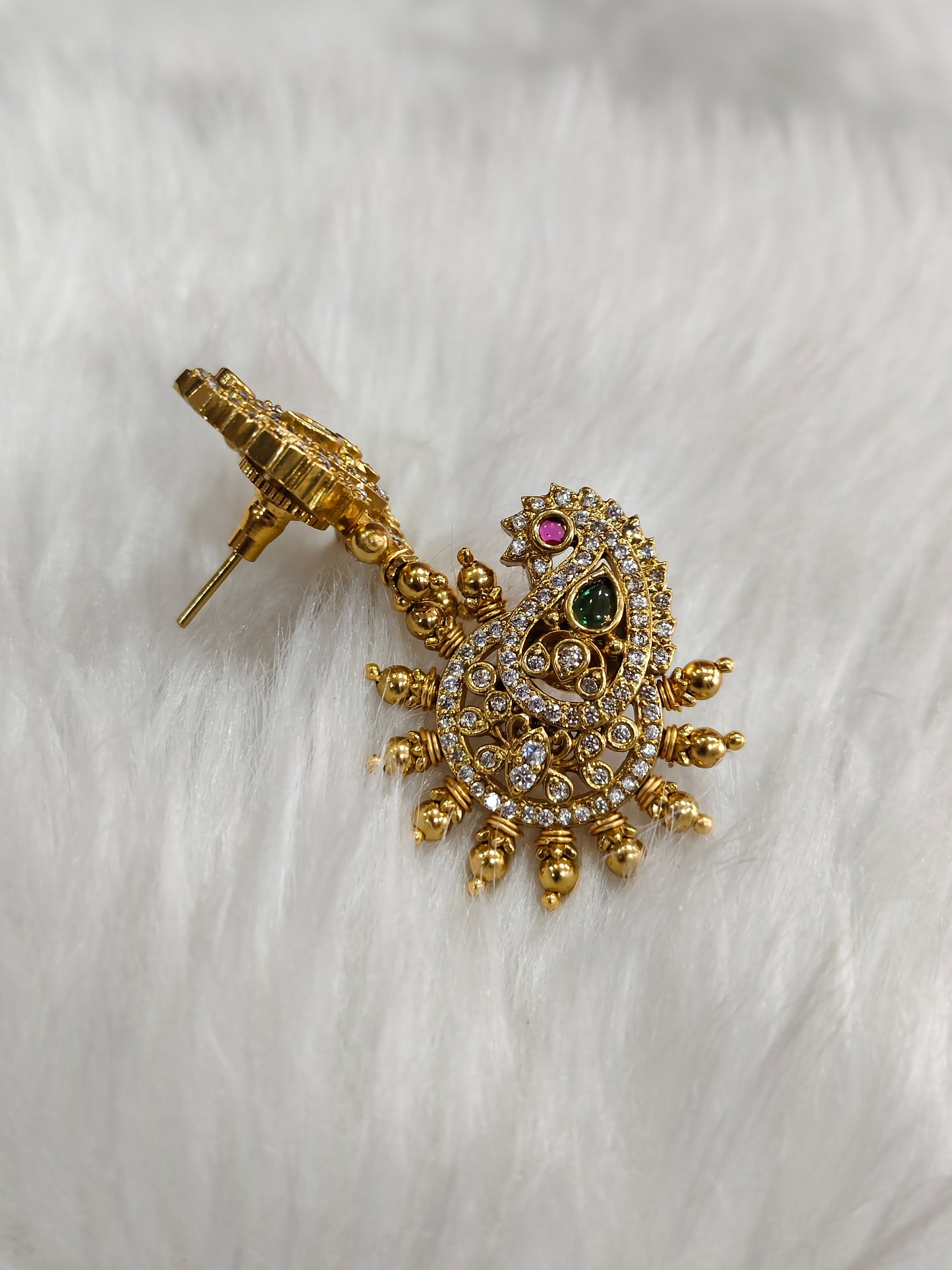 Multi stone gold plated stud