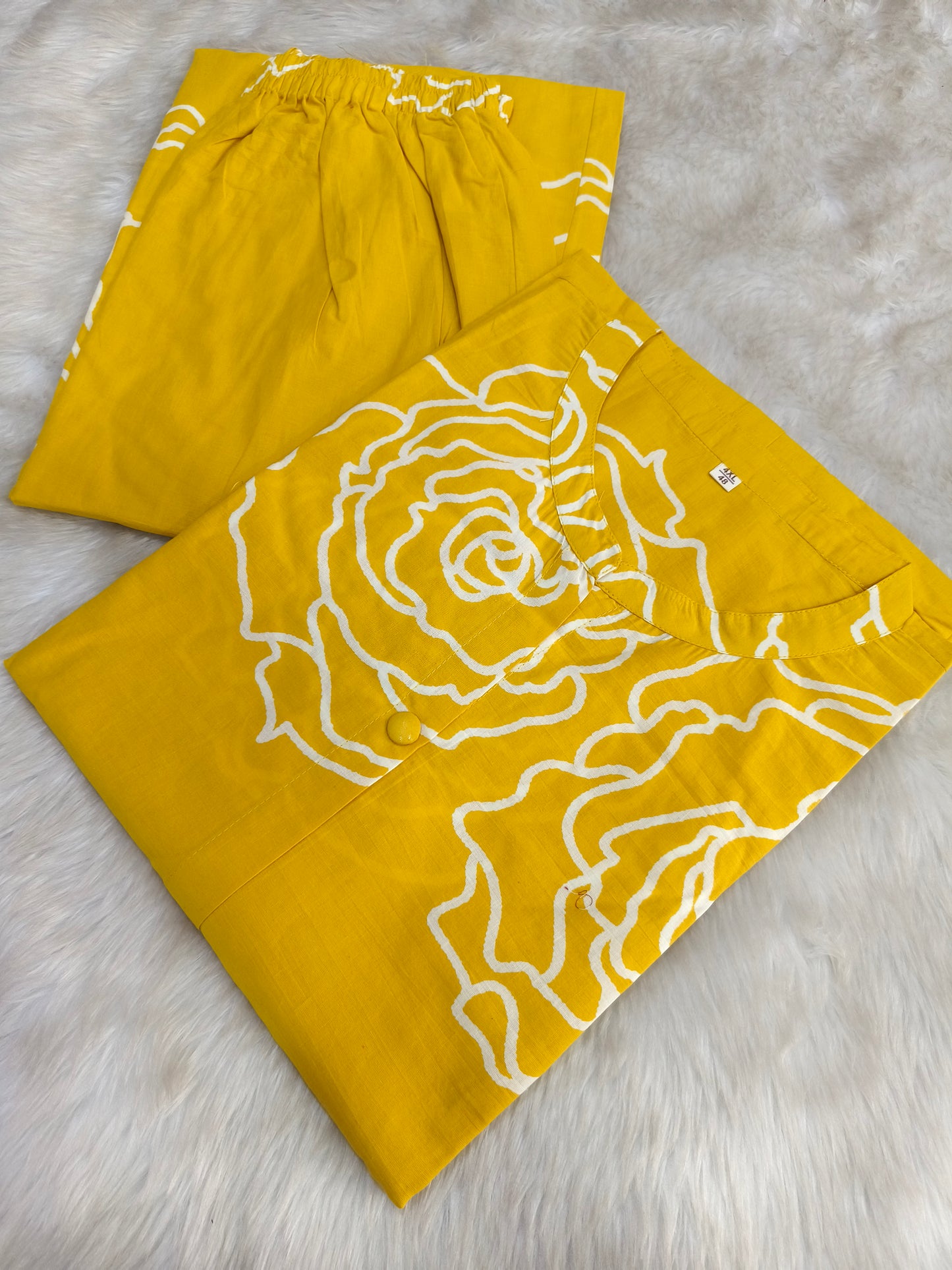 Yellow pure cotton Cord Set