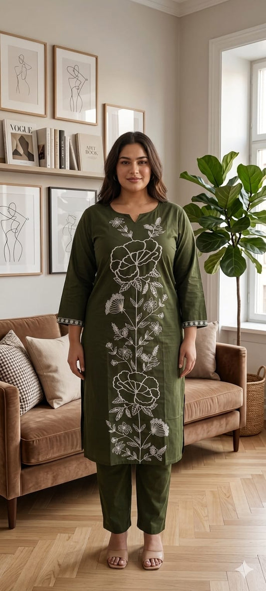 Green cotton cord sets