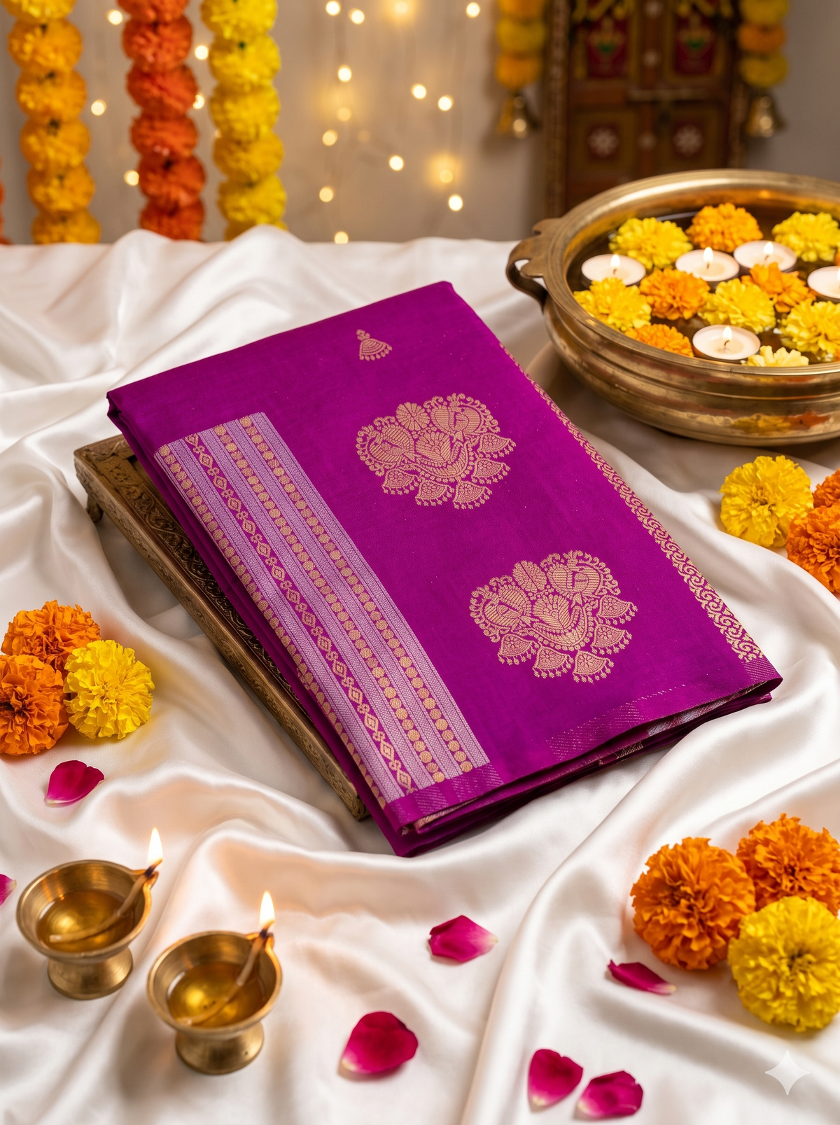 Wine Georgette silk saree