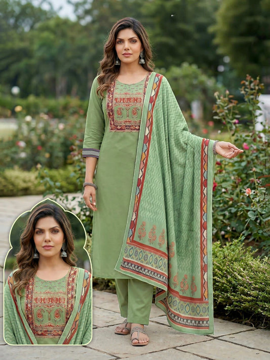 Pista Green Designer straight cut suit