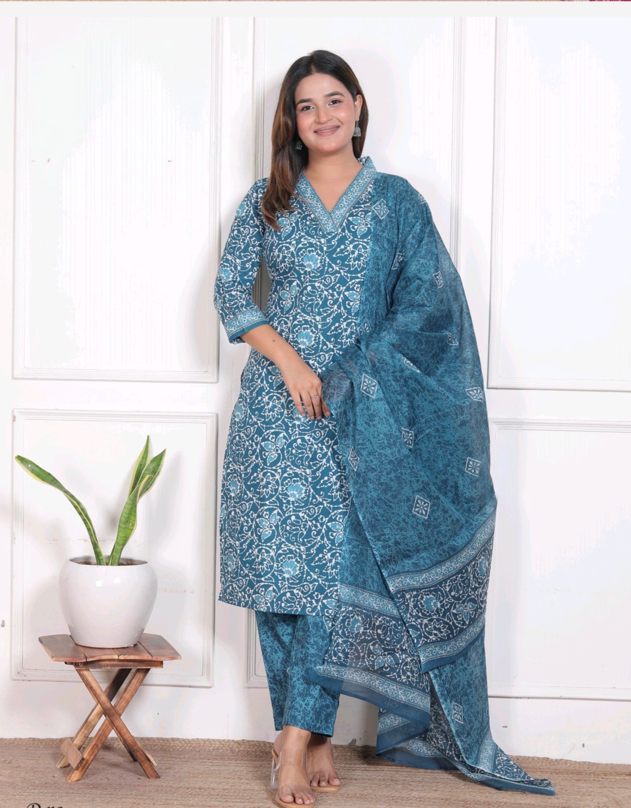 Sky blue Pure Cotton Suit