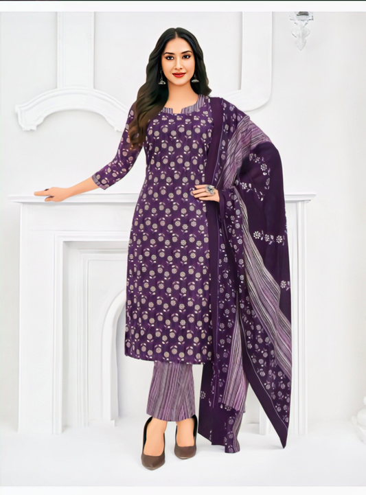 Purple pure cotton suits