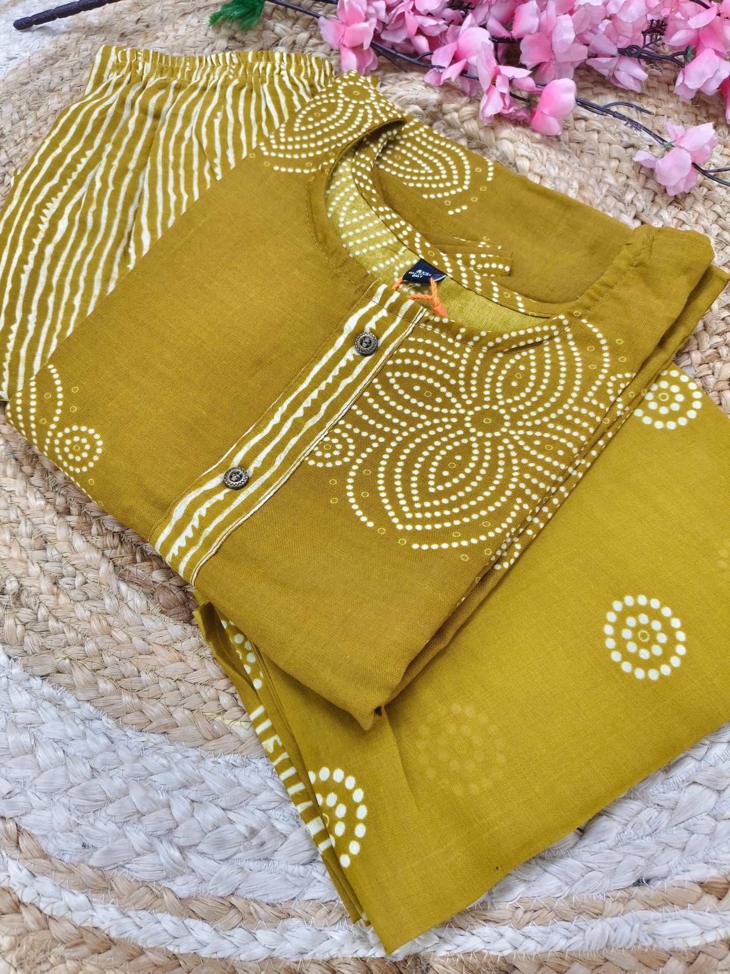 Yellow Cotton sets with duppatta