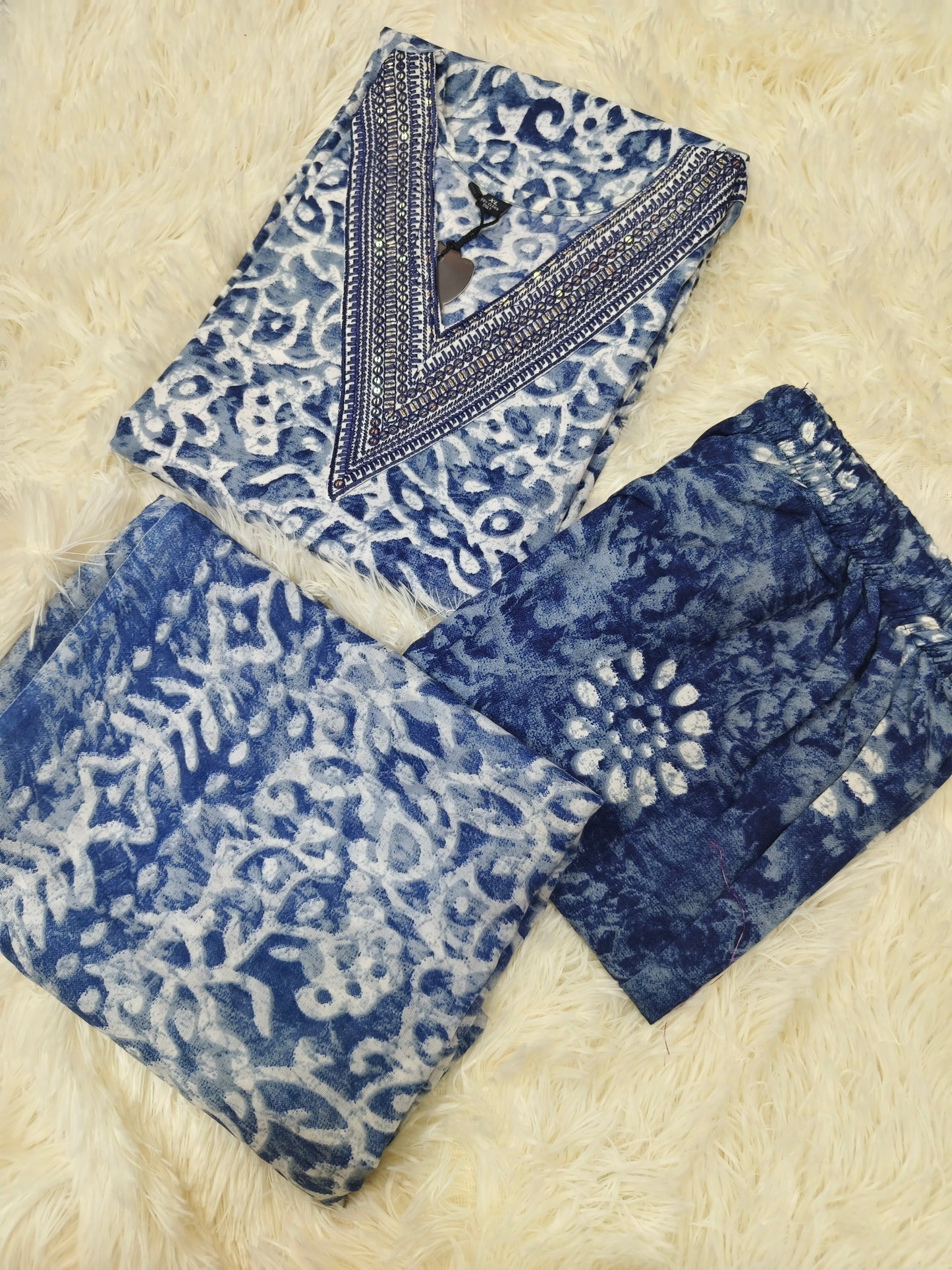 Blue Cotton sets with duppata