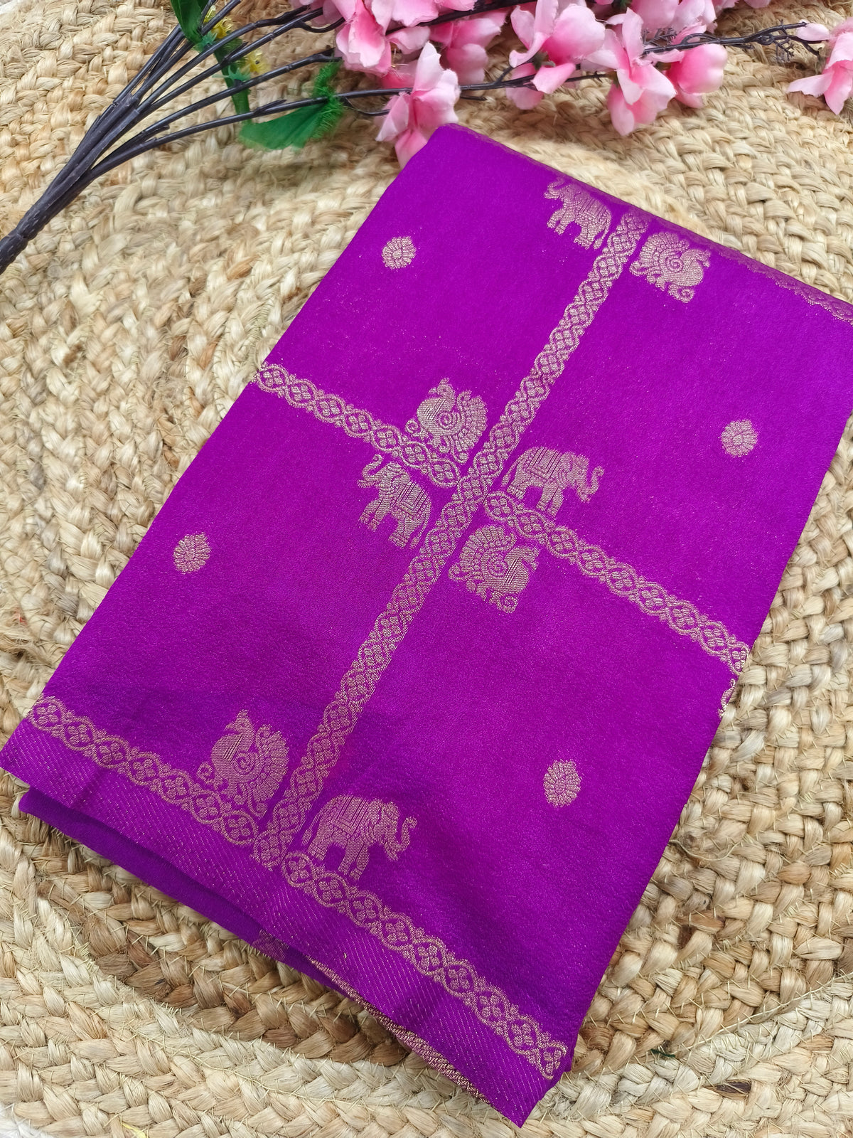 Magenta Georgette silk saree