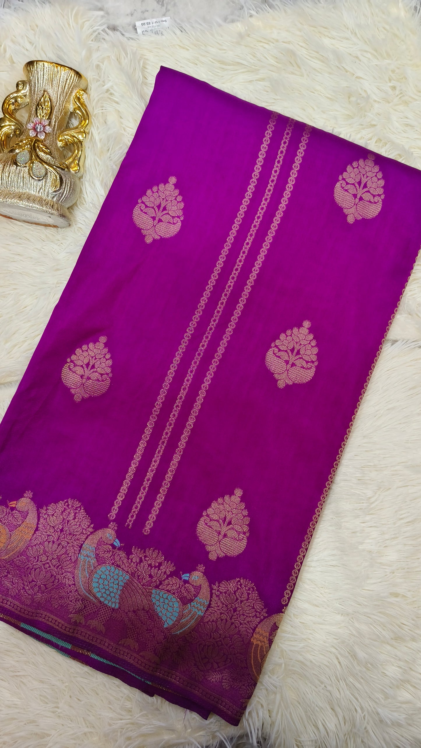 Majenta Meenakari Silk Saree