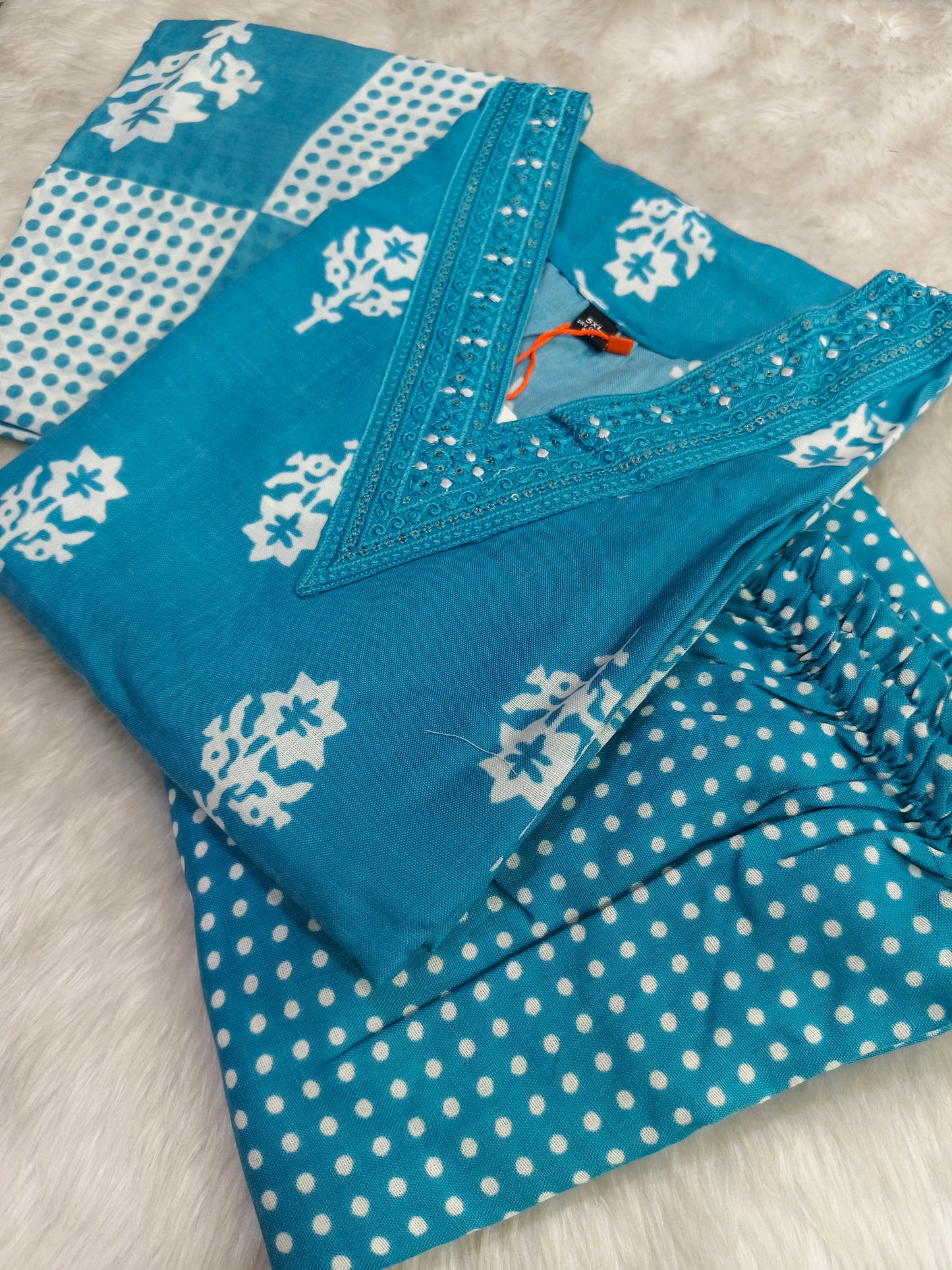 Blue Cotton sets with duppata