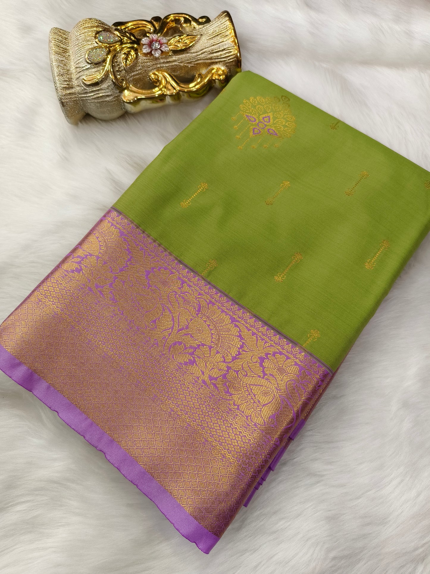 Green kanjivaram silk saree