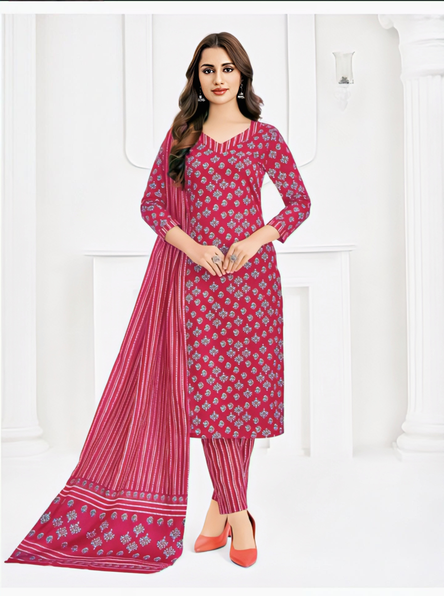 Pink pure cotton suits