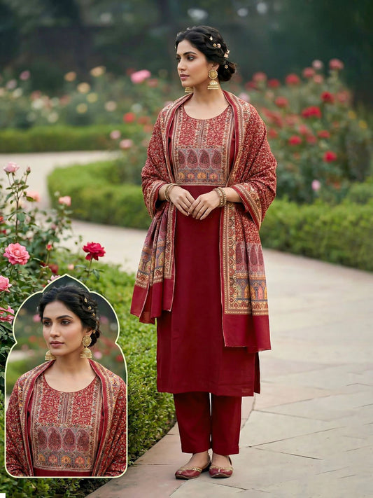 Red Designer straight cut suit