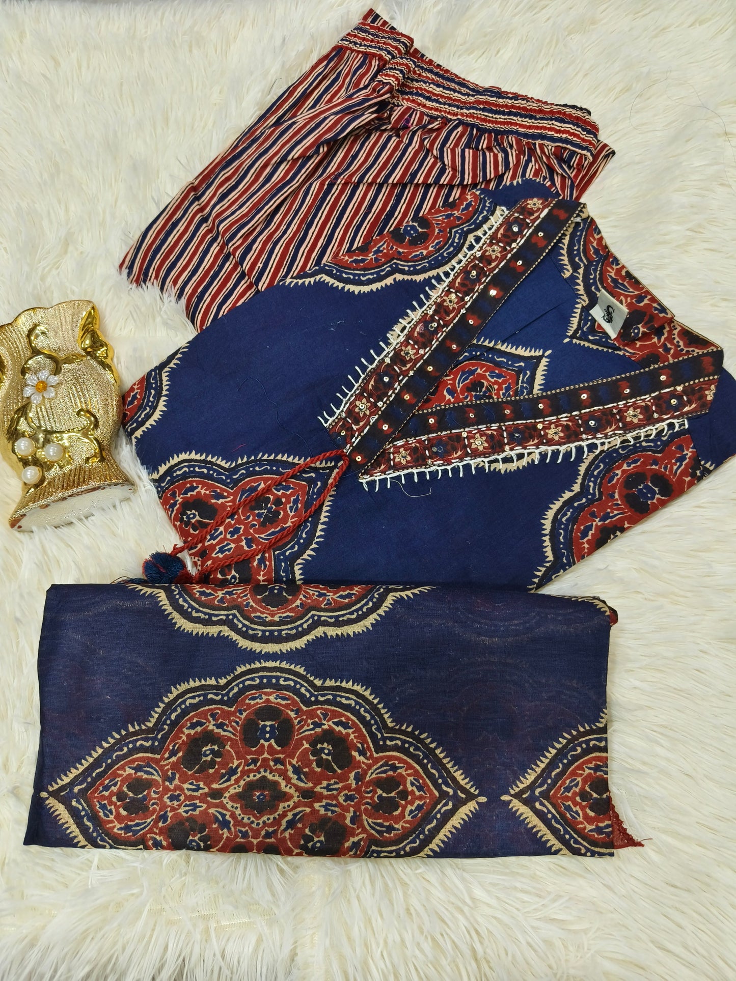Blue Cotton sets with duppata