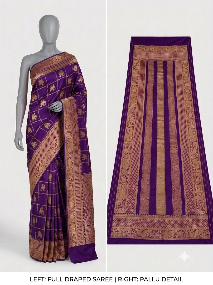Megentha Pink Georgette silk saree