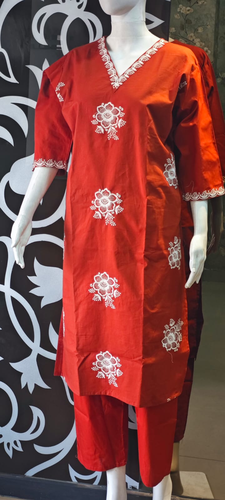 Orange pure cotton two piece sets