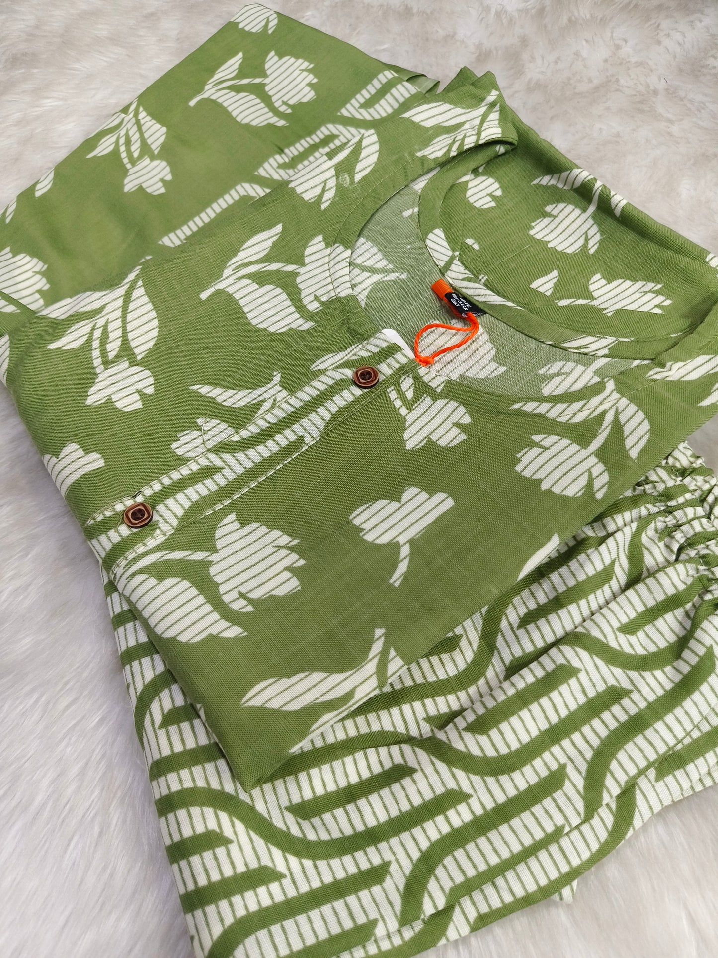 Green Cotton sets with duppata