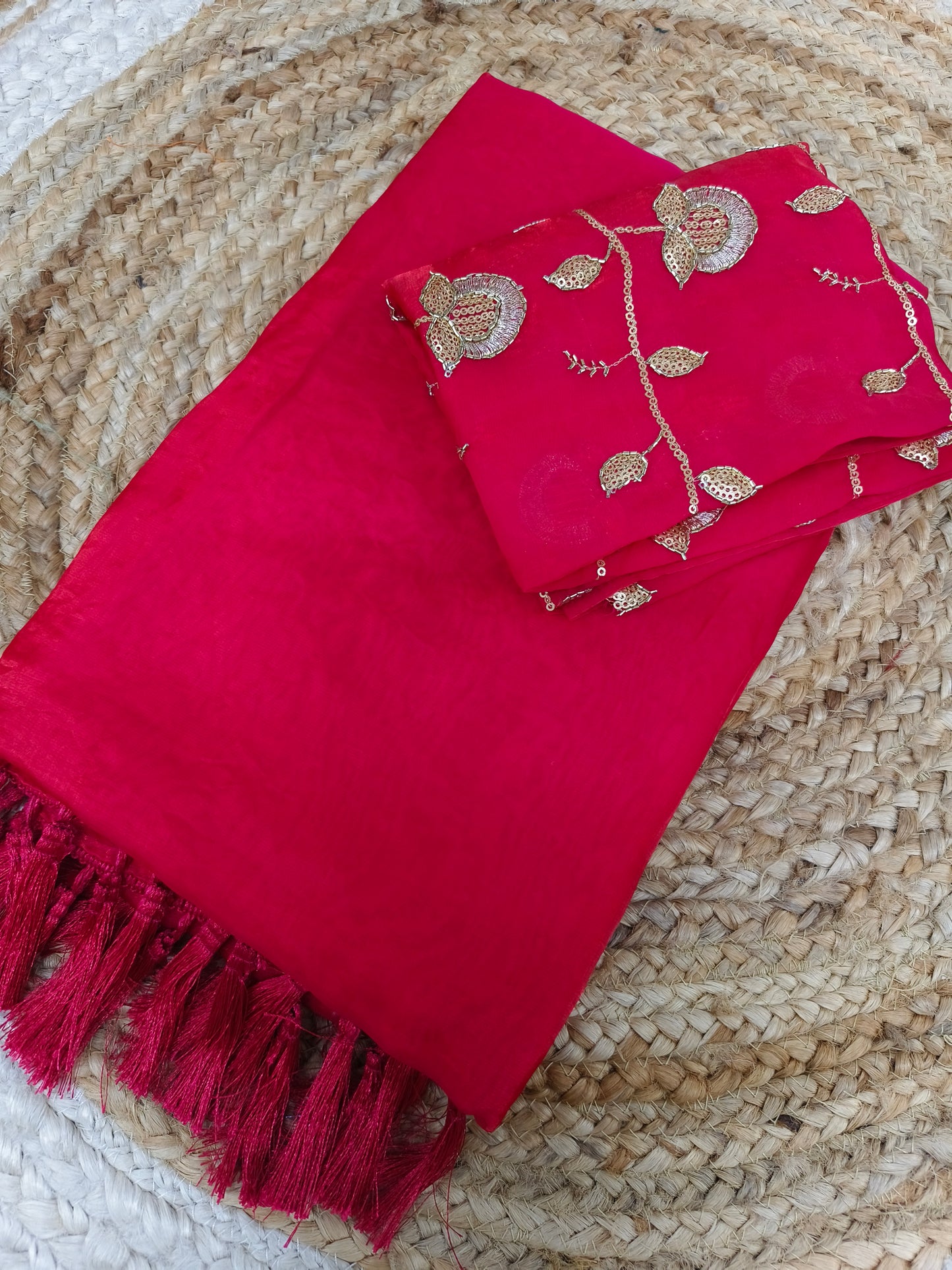 Pink designer saree
