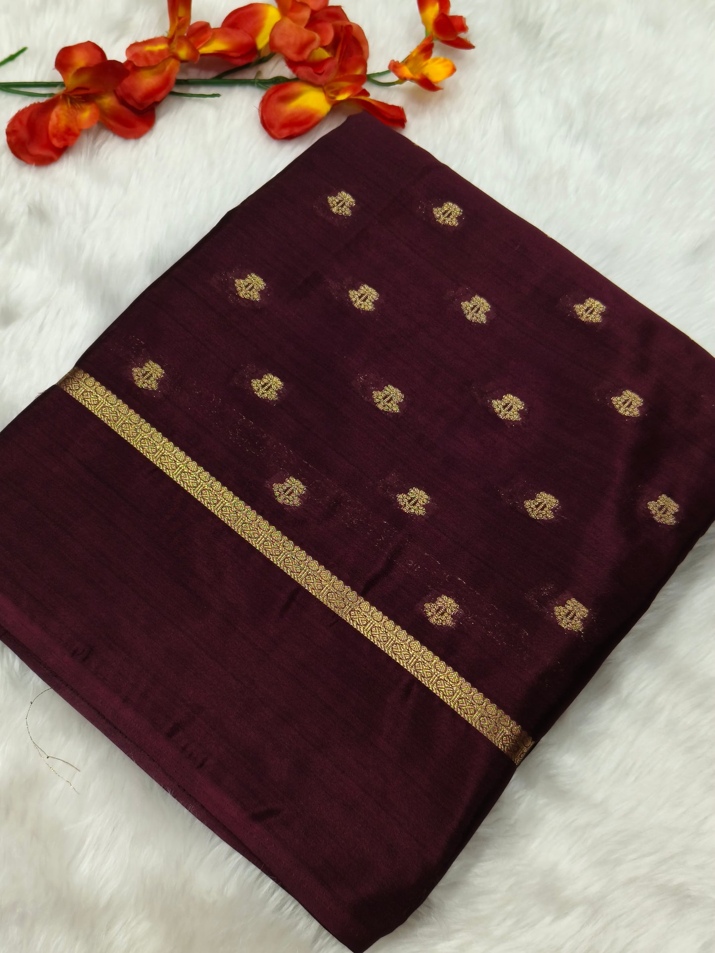 Brown semi silk saree