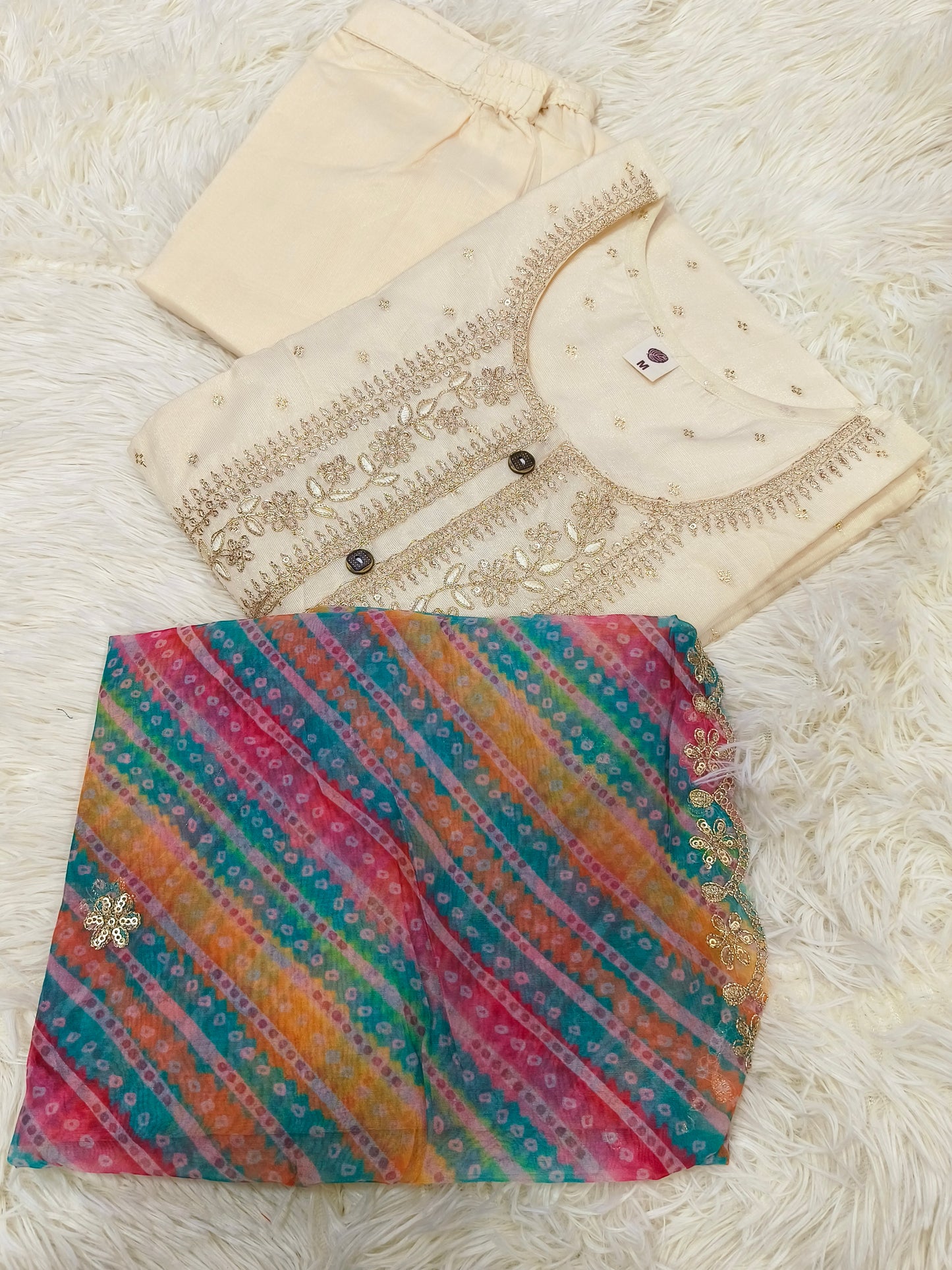 Cream designer salwar suit