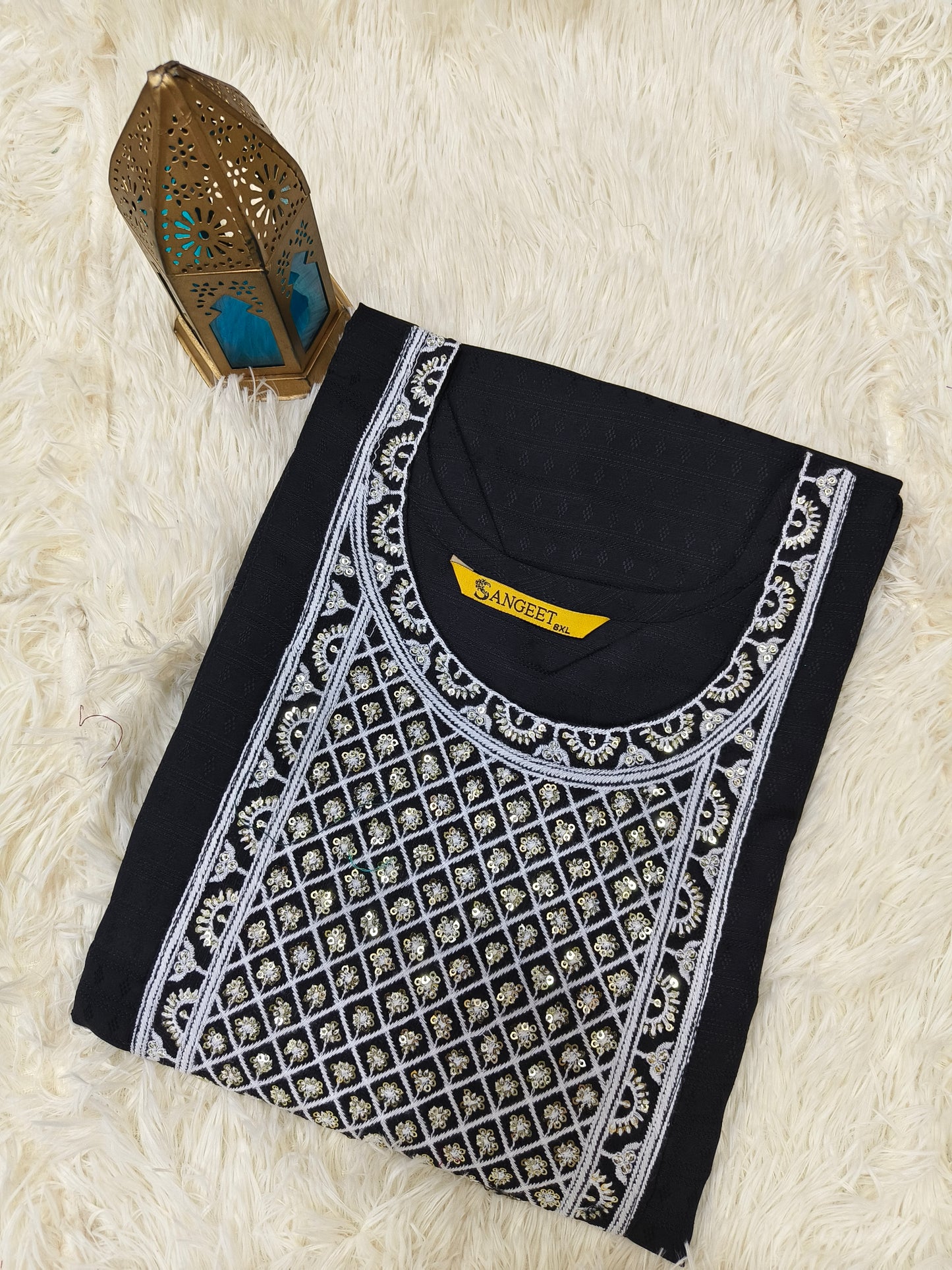 Black straight cut kurti