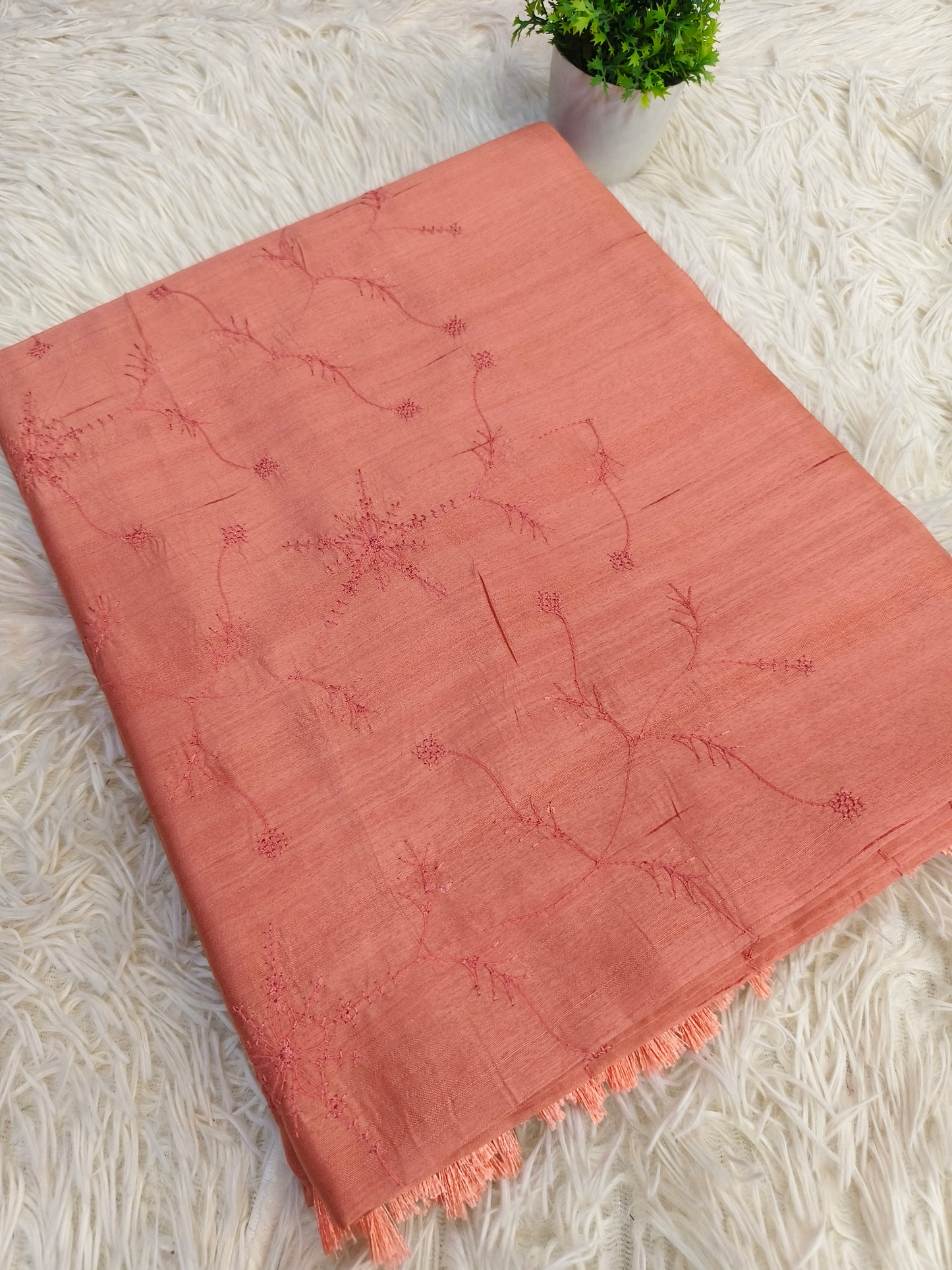 Peach Elegant Matka silk saree