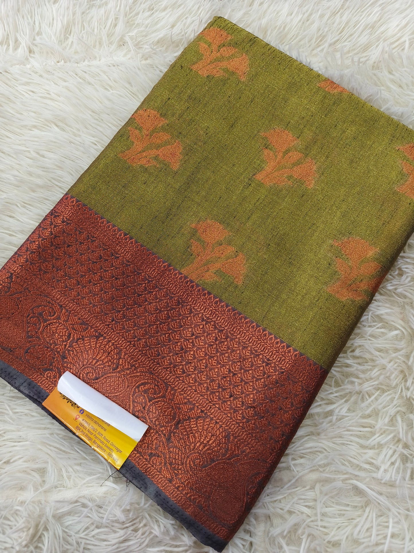 Green tissue silk saree