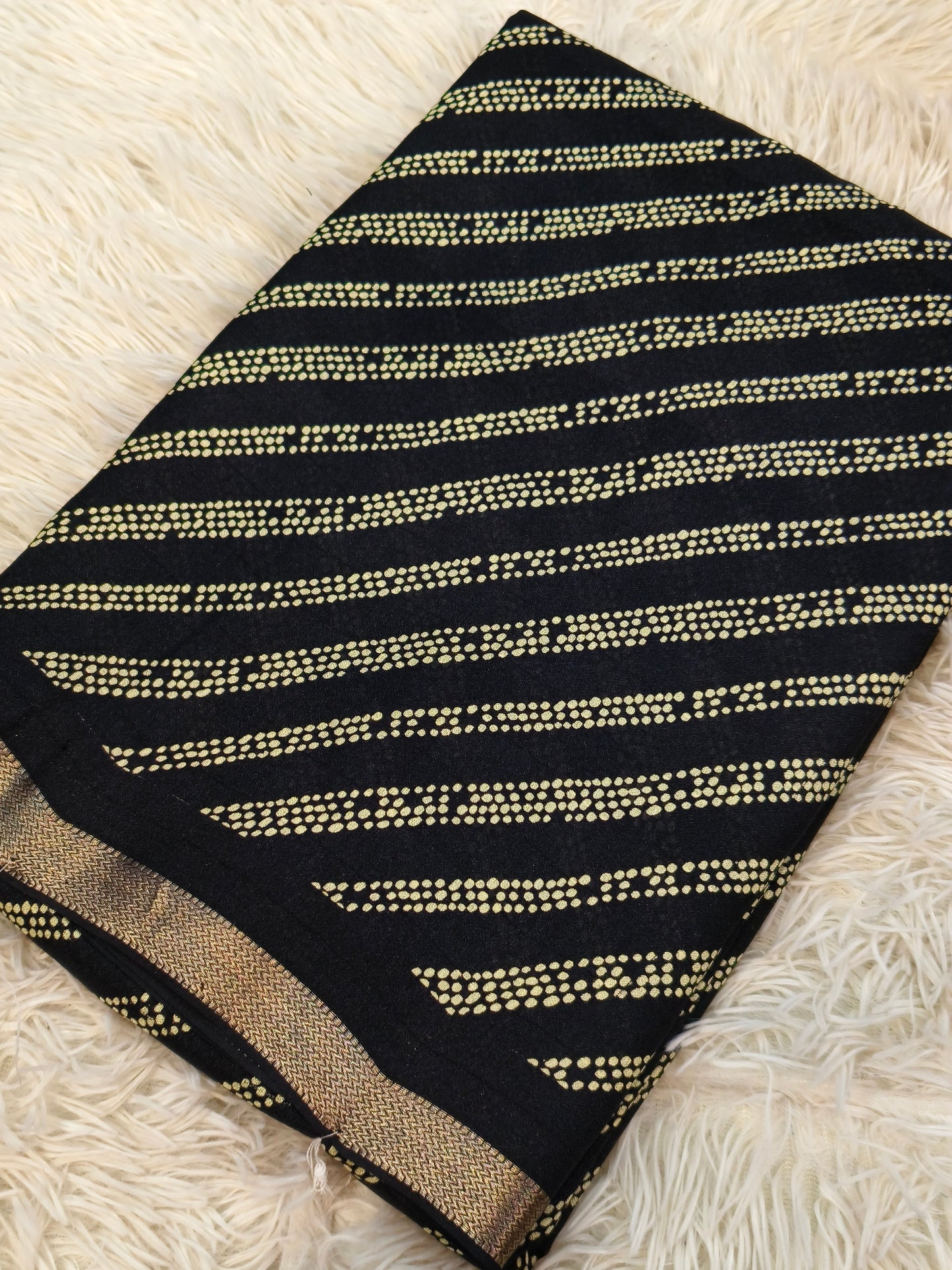 Black georgette saree