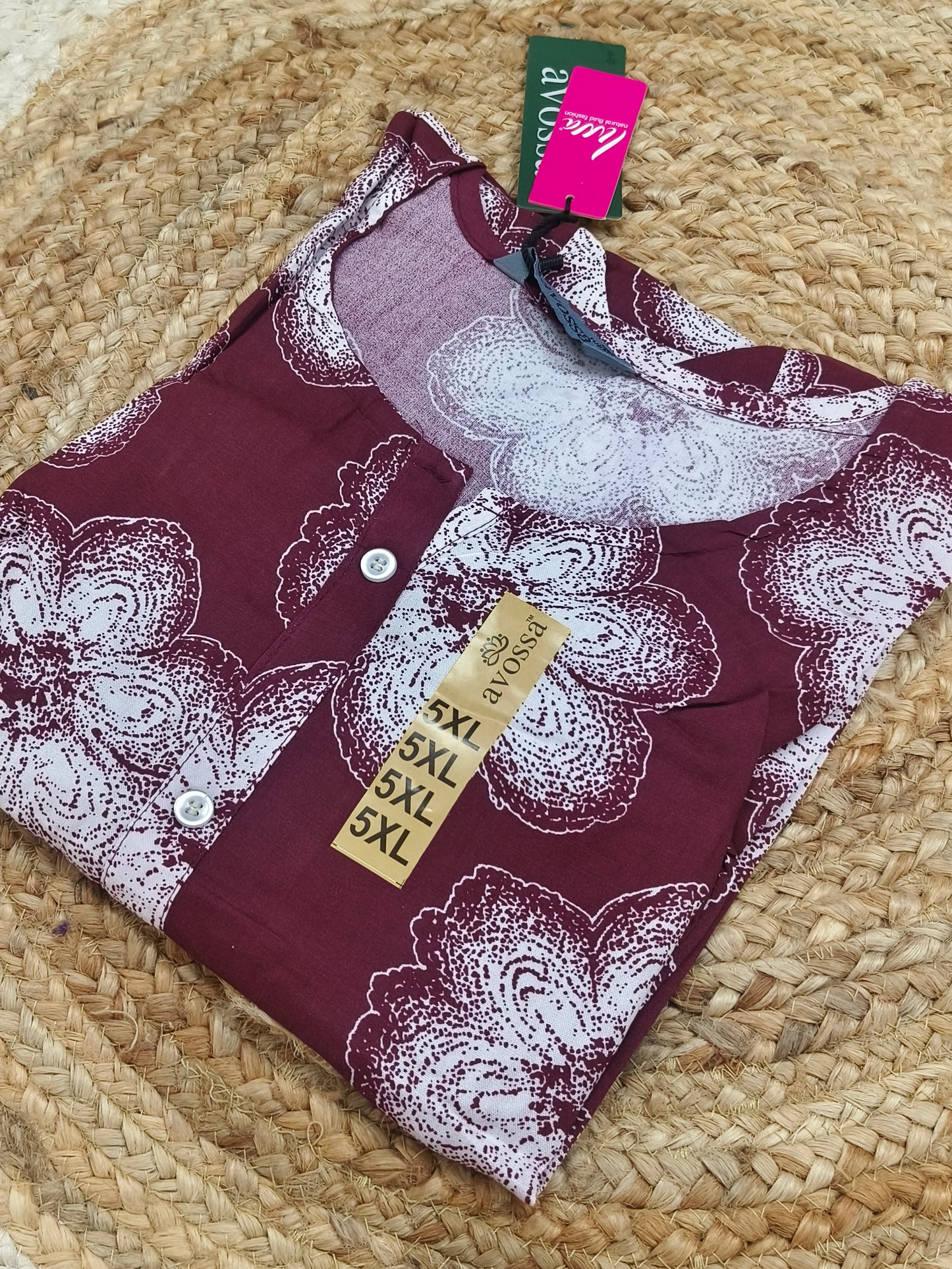 Maroon Rayon straight kurta