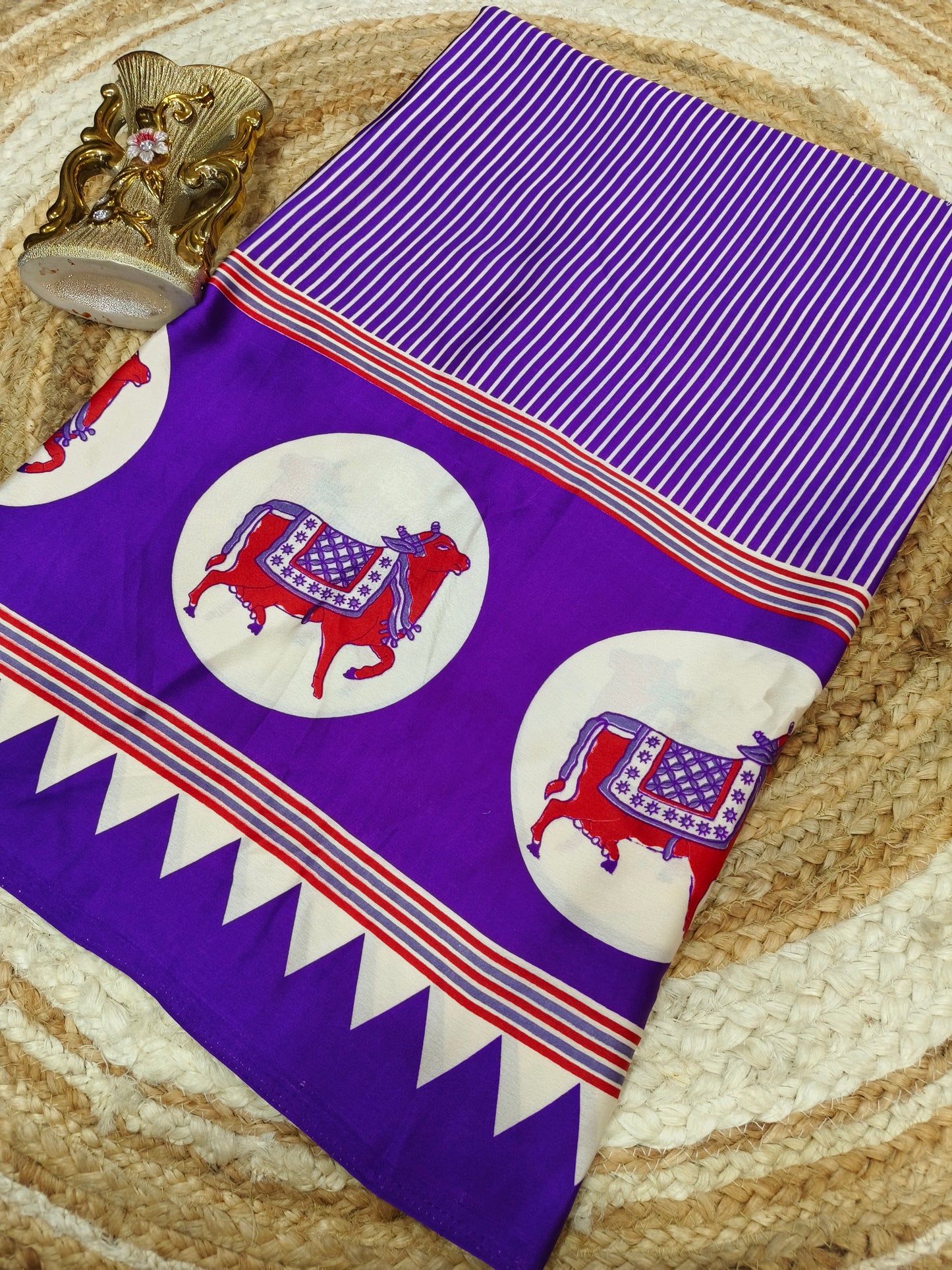 Purple semi Modal silk saree