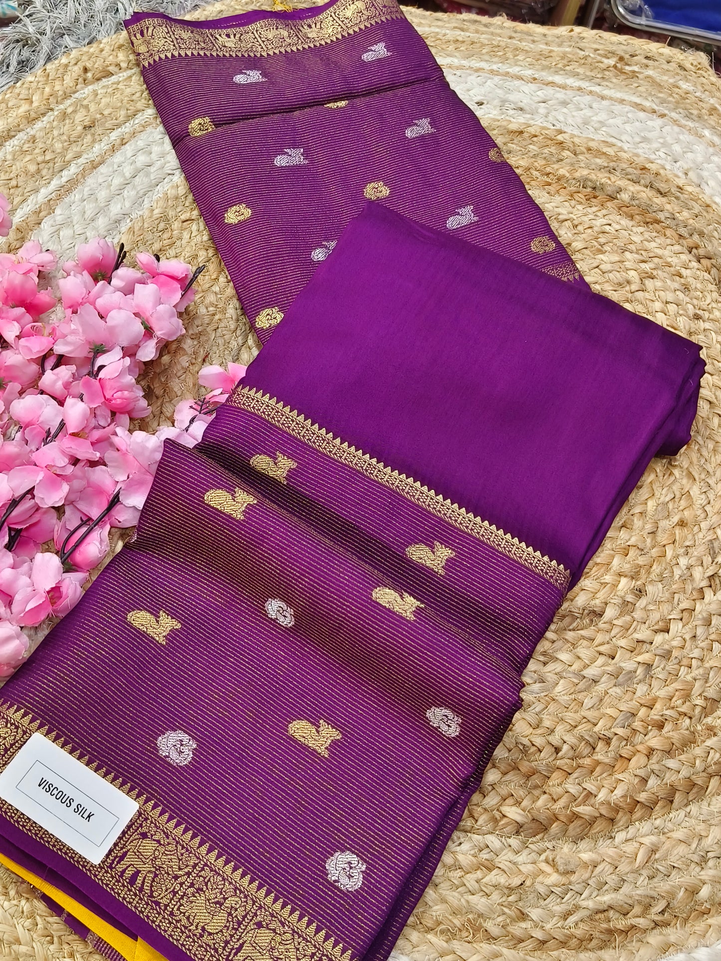 Magenta viscous silk saree