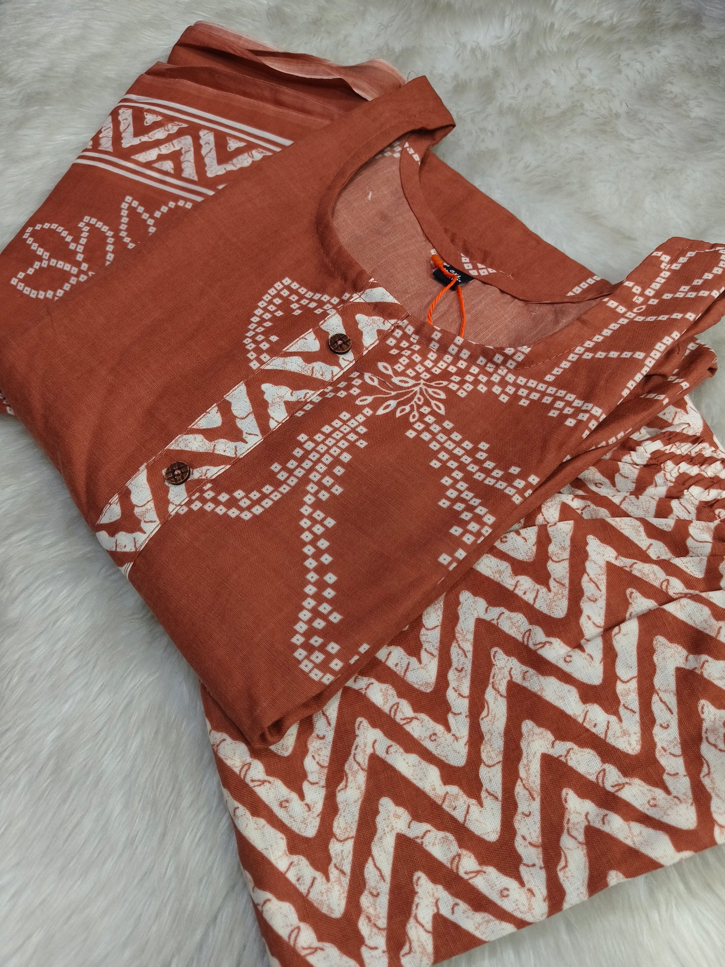 Orange Cotton sets with duppata