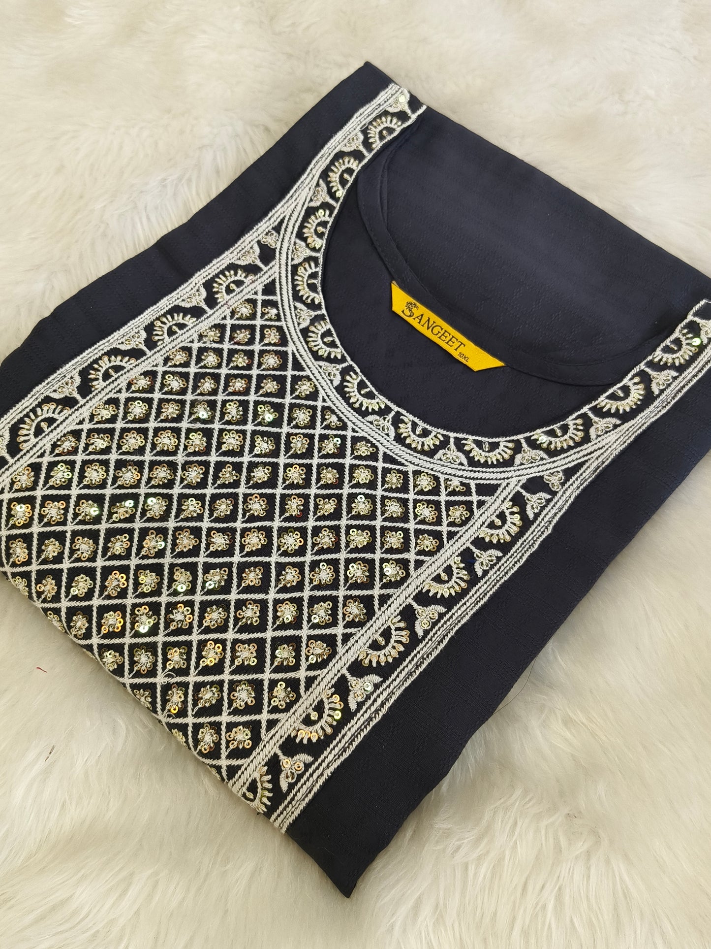 Gray straight cut kurti