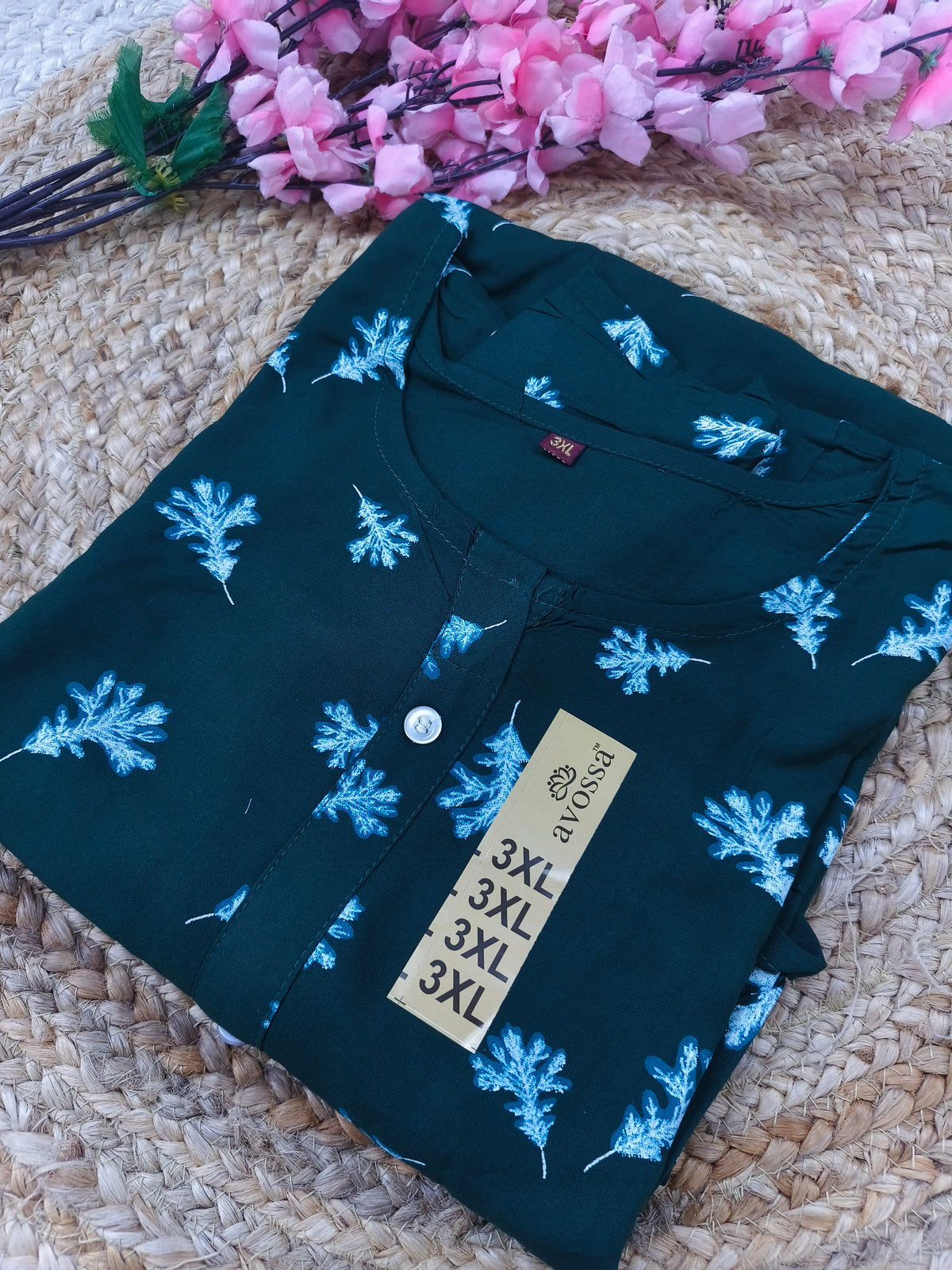 Bottle Green Rayon straight kurta