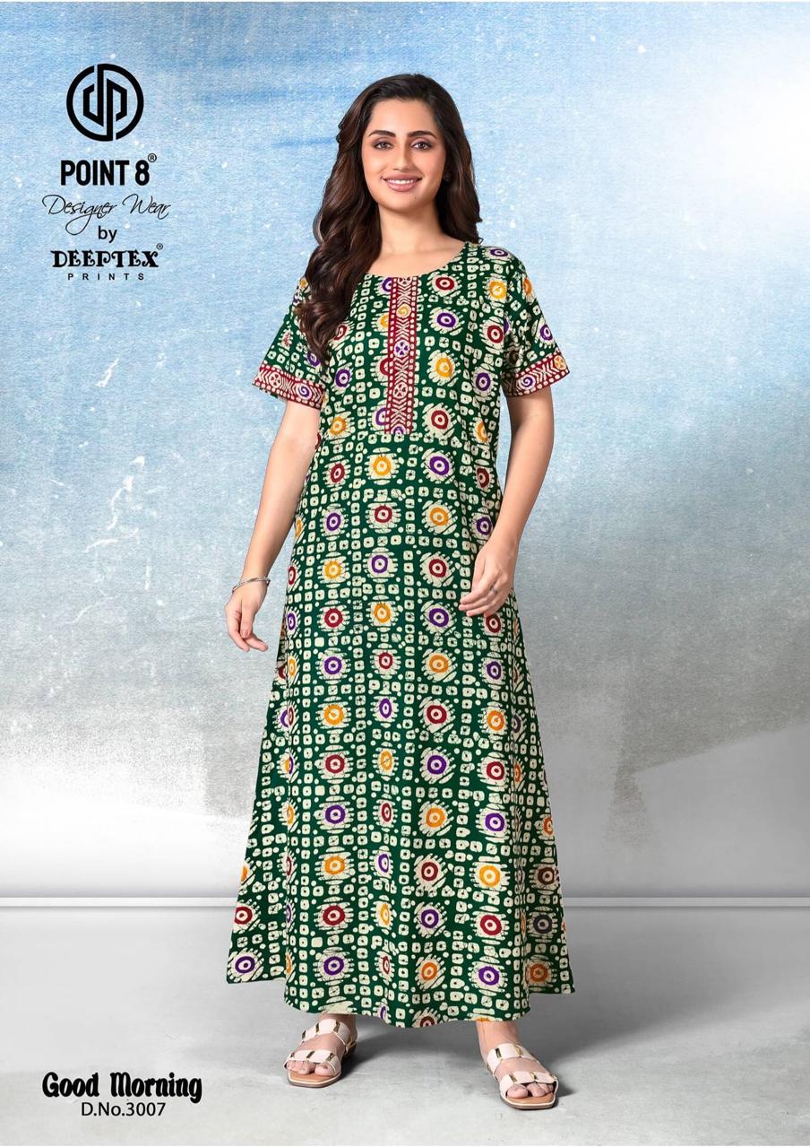 Green Printed Pure cotton Nighty
