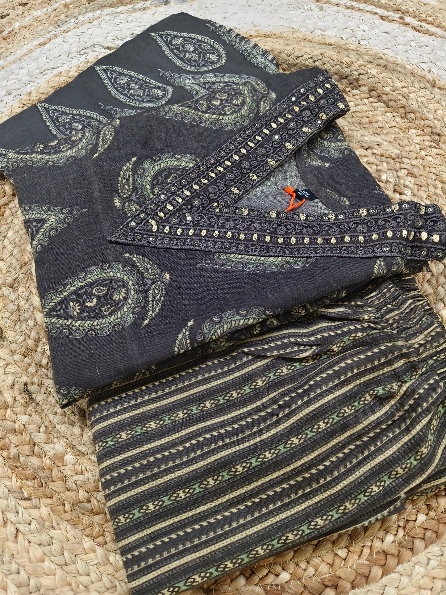 Grey Cotton sets with duppatta