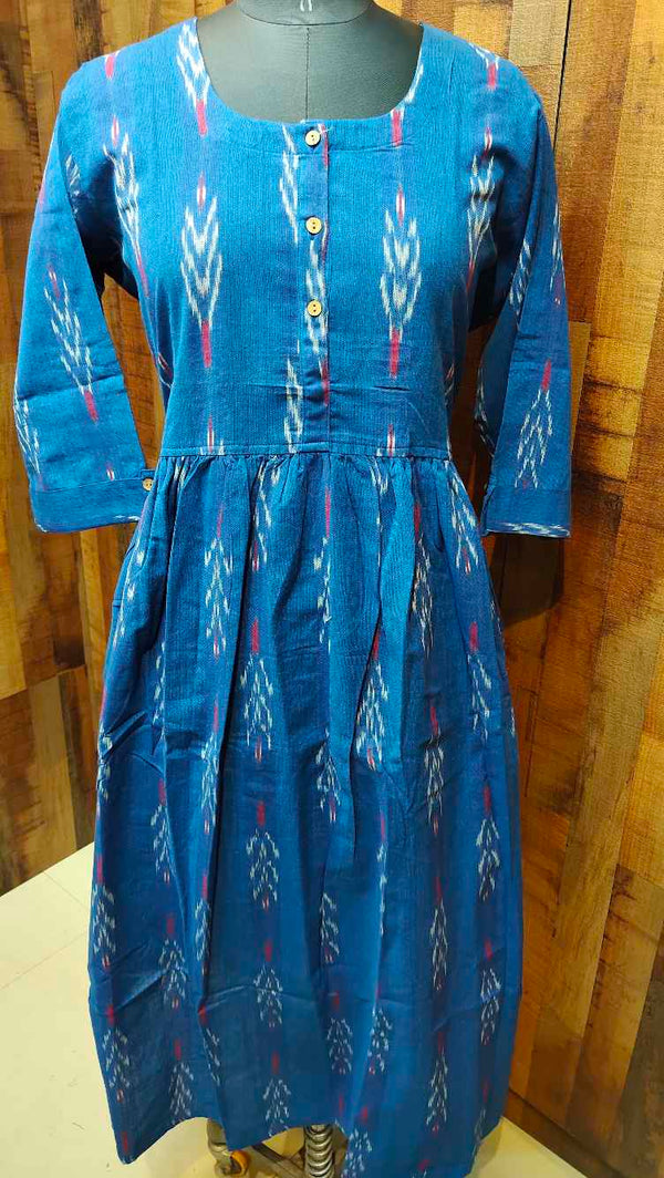 Dark Blue Ikkat Gown