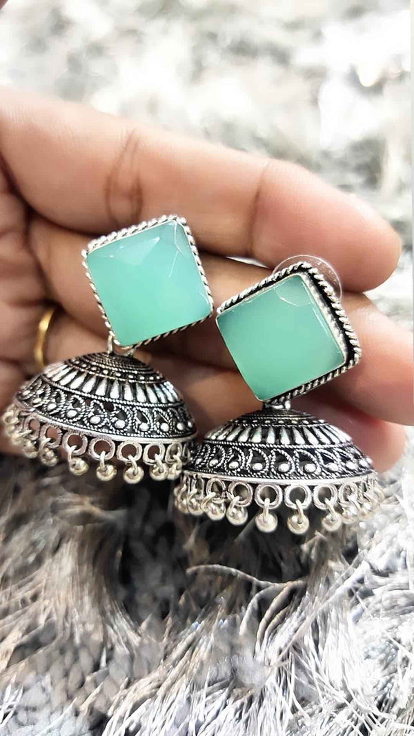 Mint Green Stone Earrings