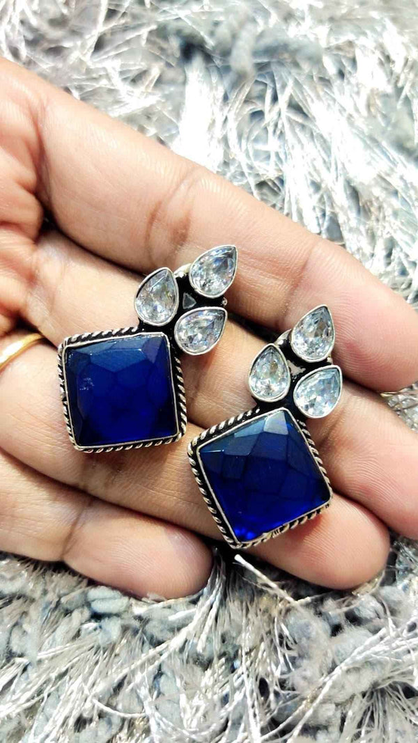 Royal Blue Stone Studs Earrings