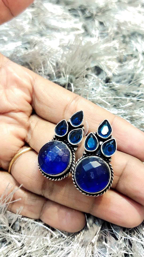Blue Stone Studs Earrings