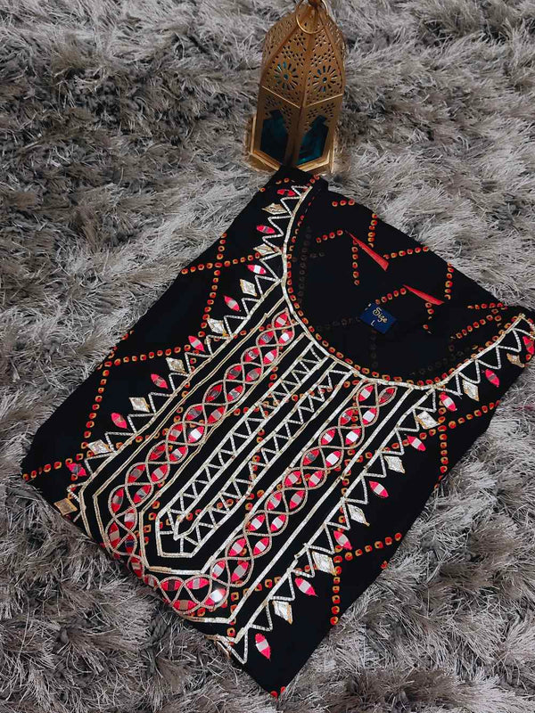 Black Designed Anarkali Gown