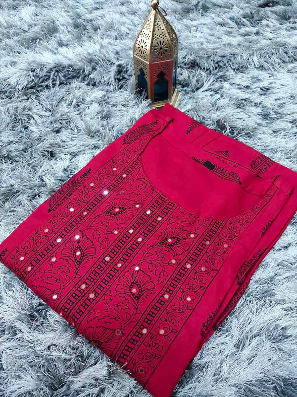 Red Designed Anarkali Gown