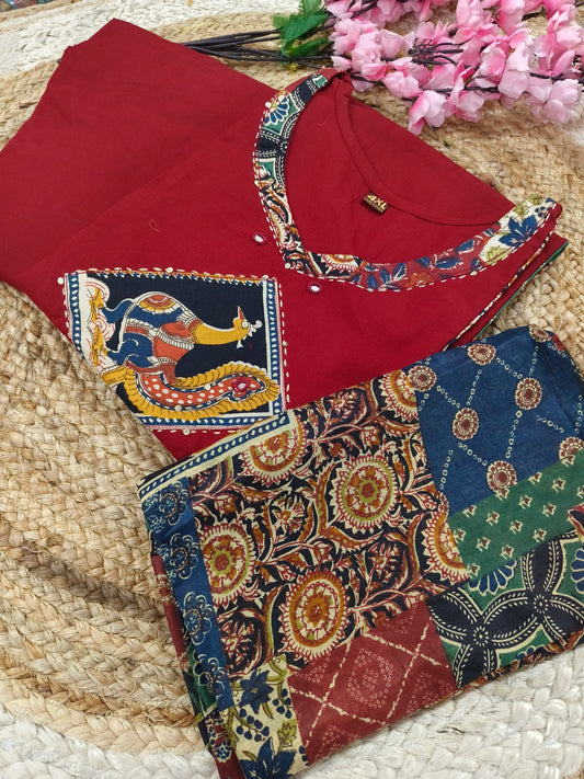 Red cotton salwar suits