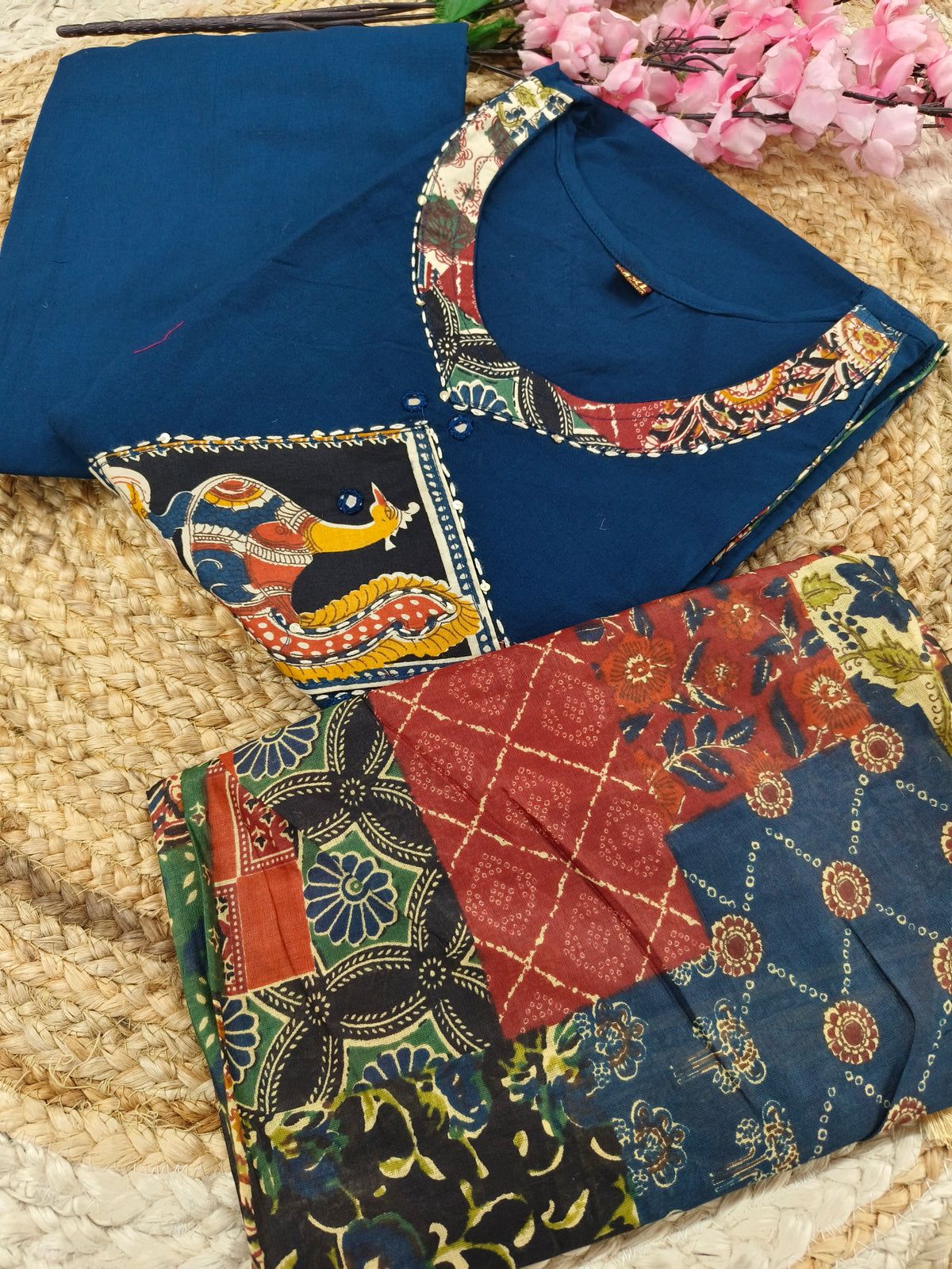 Navy Blue cotton salwar suits