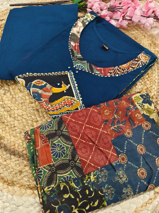 Navy Blue cotton salwar suits