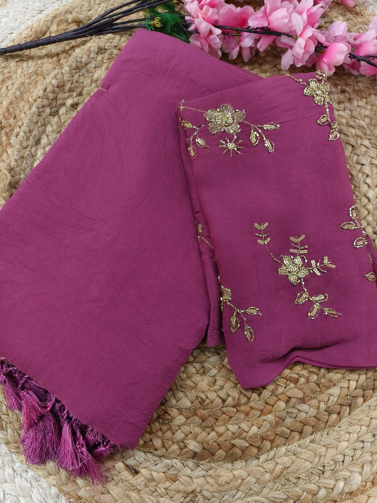 Onion Pink Elegant designer saree