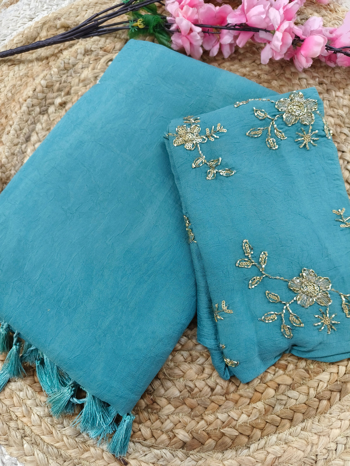 Blue Elegant designer saree